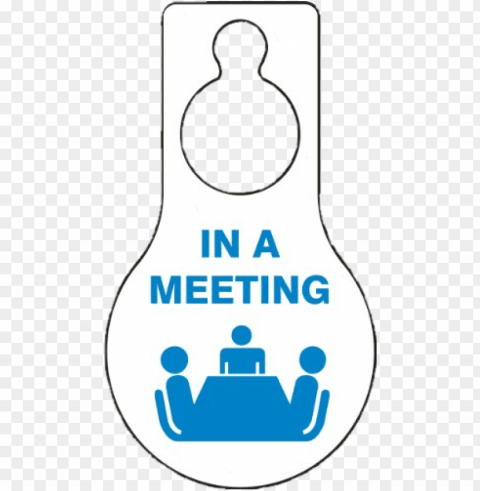 in a meeting doorhanger PNG Image Isolated with HighQuality Clarity
