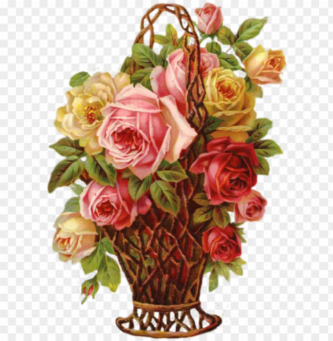 in by marjatta piironen on victorian scraps - vintage flower basket Isolated Illustration in Transparent PNG