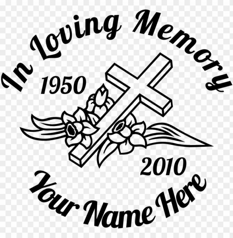 in loving memory cross with flowers sticker designer - loving memory heart sticker Transparent PNG pictures for editing