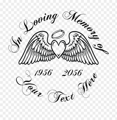 in loving memory wings decal - loving memory drawings HighResolution Isolated PNG with Transparency