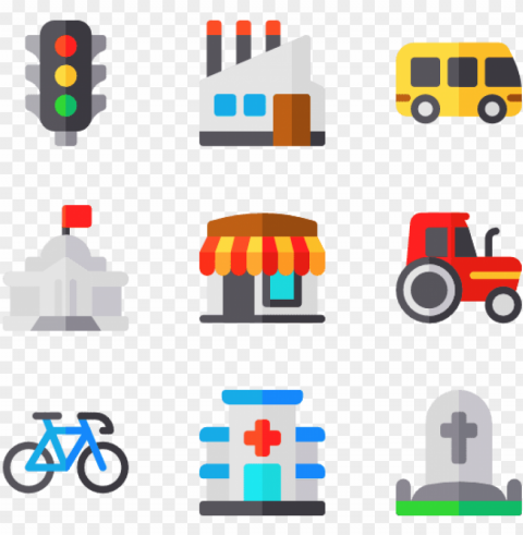 in the village 50 icons - icon HighQuality Transparent PNG Object Isolation