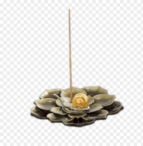 incense stick on lotus tray Isolated Design Element in PNG Format