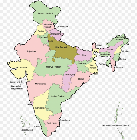 india map en - high resolution india ma PNG with transparent background free