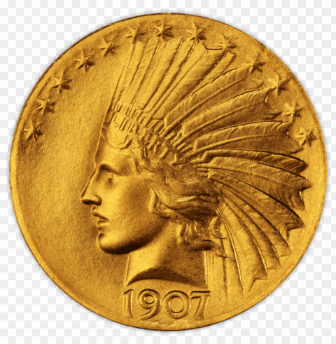 indian gold coin Isolated Subject with Transparent PNG