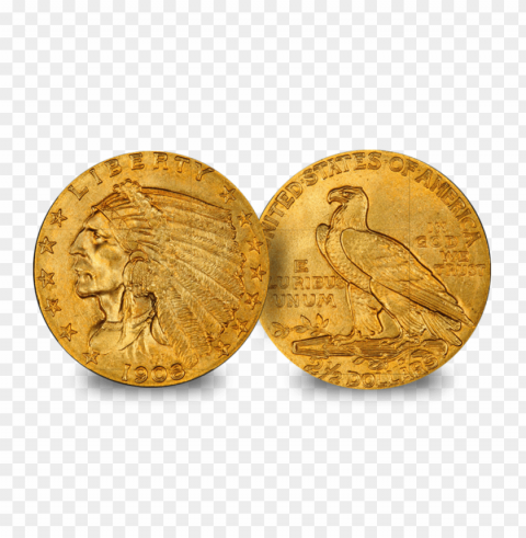 indian gold coin PNG images for mockups