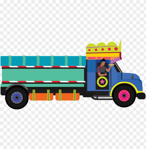 indian truck Isolated Subject with Clear PNG Background