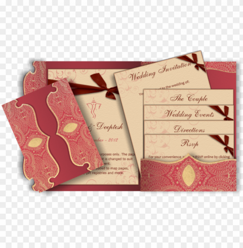 indian wedding invitation peach PNG with clear transparency