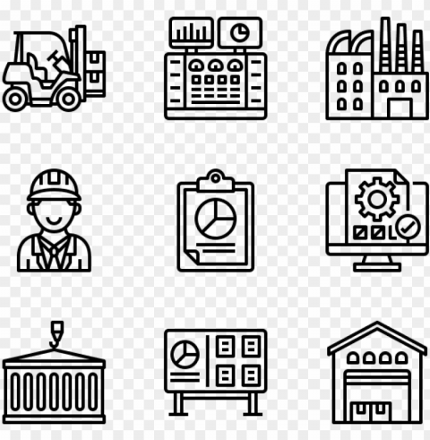 industry and manufacturing - online icon vector Isolated Illustration with Clear Background PNG