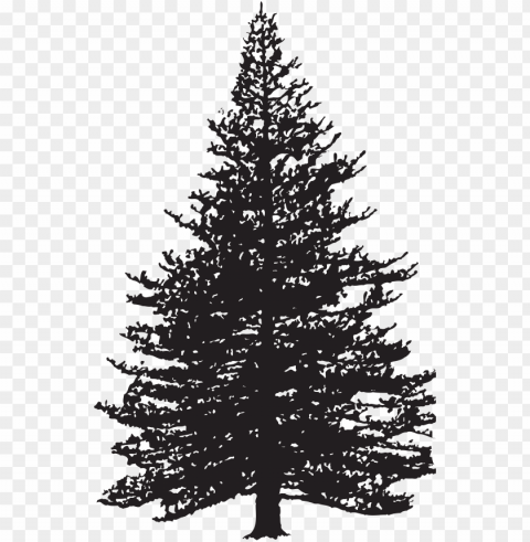 ine tree silhouette clip art image - pine tree clipart black and white Transparent PNG Graphic with Isolated Object