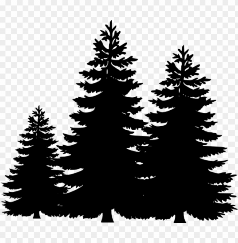 ine trees clipart - pine trees silhouette Isolated Subject on HighQuality PNG