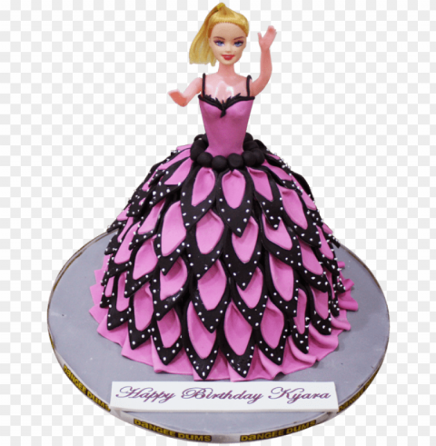 ink black barbie doll cake - barbie doll cake PNG images with high-quality resolution
