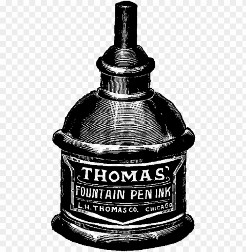 ink bottle clip art - vintage fountain pen graphic PNG images with transparent layer