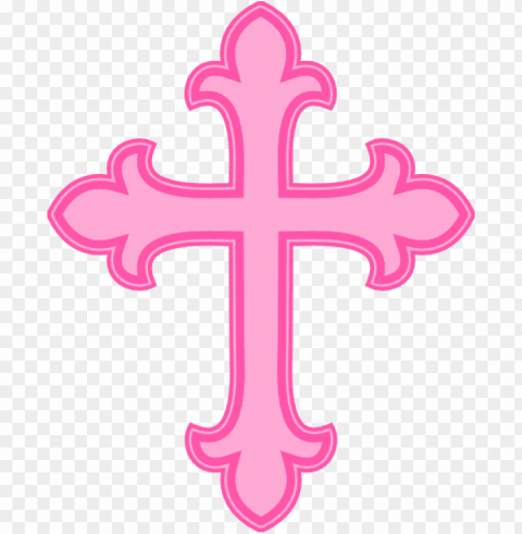 ink cross - pink cross for baptism Isolated Item on HighQuality PNG
