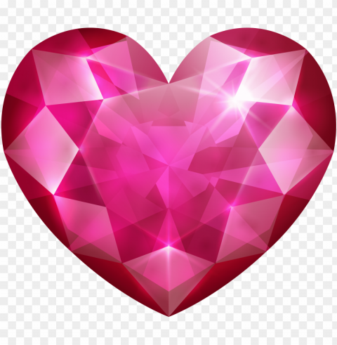 ink crystal heart clip art image - blue diamond heart shape PNG for overlays
