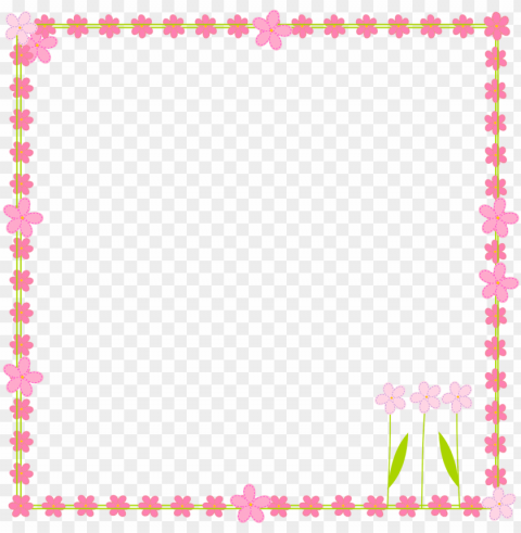 ink flower border clip art - simple flower border clipart Isolated Character on HighResolution PNG