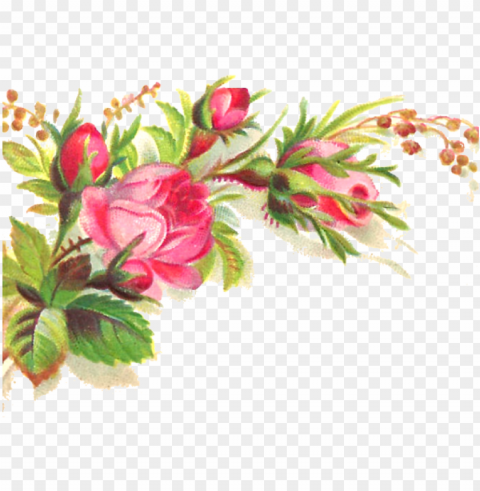 ink flower clipart background - floral corner border Transparent PNG images database