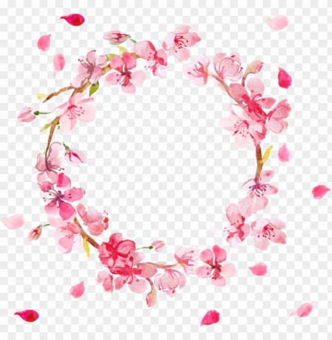 ink flowers free image - pink flower wreath High-resolution transparent PNG images set