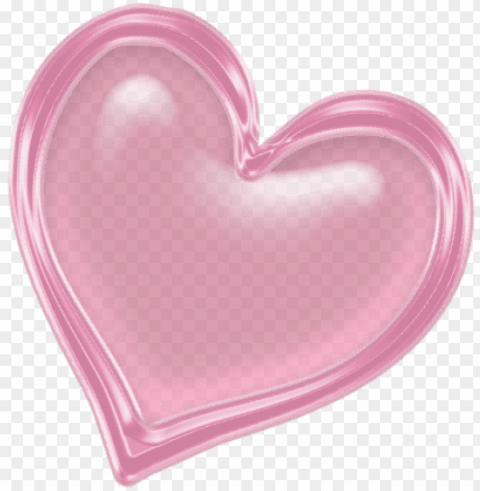 ink heart clipart picture - transparent pink heart PNG isolated