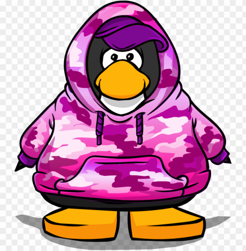 ink hip hop hoodie from a player card - penguin with hard hat High-resolution PNG