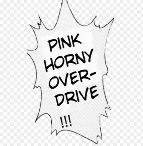 ink horny over drive text black and white font - jojo's bizarre adventure text PNG Image with Clear Isolated Object