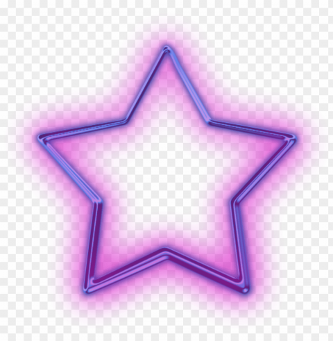 Ink Neon Star Transparent Cutout PNG Isolated Element