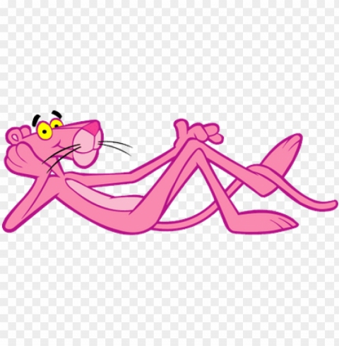 ink panther resting - pink panther Transparent PNG Isolated Artwork