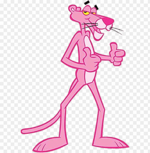 Ink Panther Thumbs Up - Pink Panther Vector Free Isolated Character In Clear Background PNG