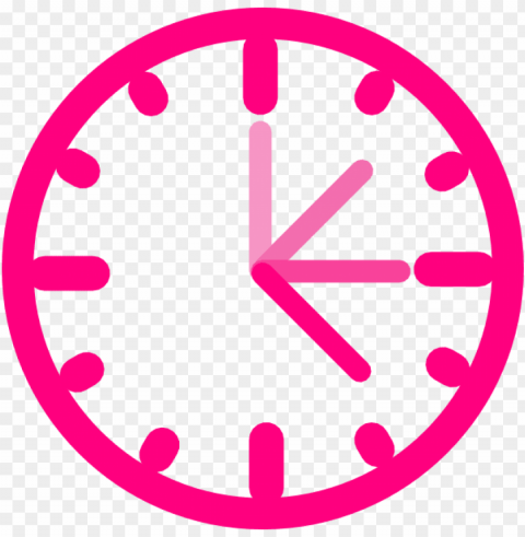 ink pink clock clip art - flexible working hours ico Isolated Object with Transparent Background in PNG