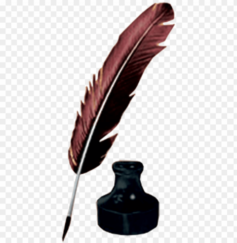 ink pot clipart - feather pen and ink PNG images for editing