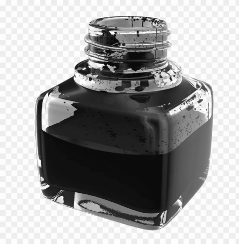 ink pot pic - black ink bottle PNG images with alpha transparency selection