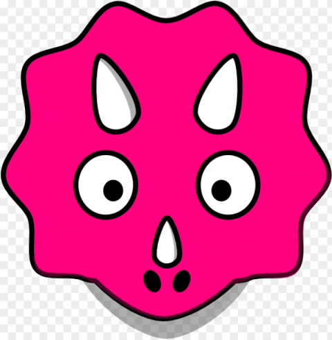 Cartoon Star-Shaped Pink Dinosaur Head PNG with transparent background for free