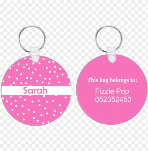 ink & white sprinkles bag tag - earrings Isolated Character with Clear Background PNG