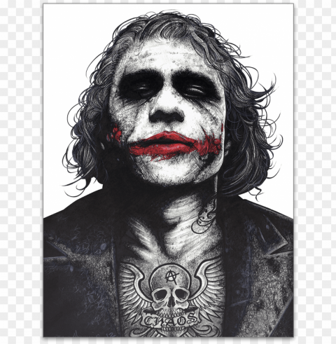 inked - joker - poster - didnt your parents teach you not to fuck with crazy Transparent Background Isolated PNG Item