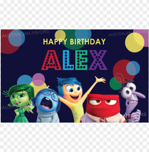 inside out personalised giant party banner kid's birthday - cartoo Isolated PNG on Transparent Background