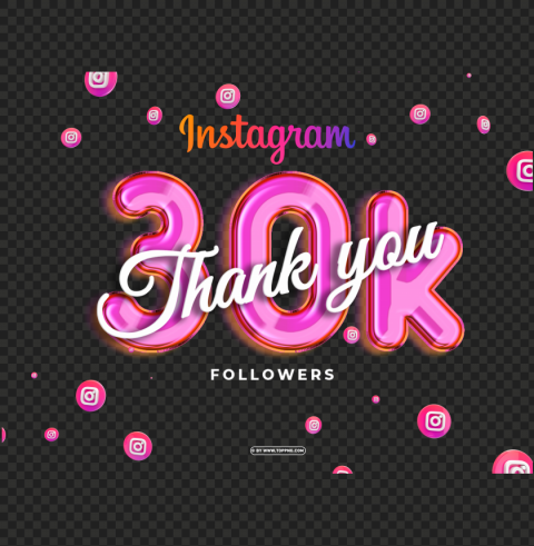 instagram 30k followers thank you Isolated Icon with Clear Background PNG - Image ID 3ea695cd