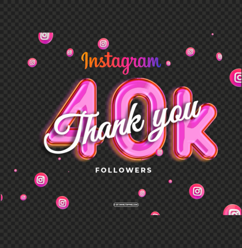 instagram 40k followers thank you free Isolated Illustration in HighQuality Transparent PNG