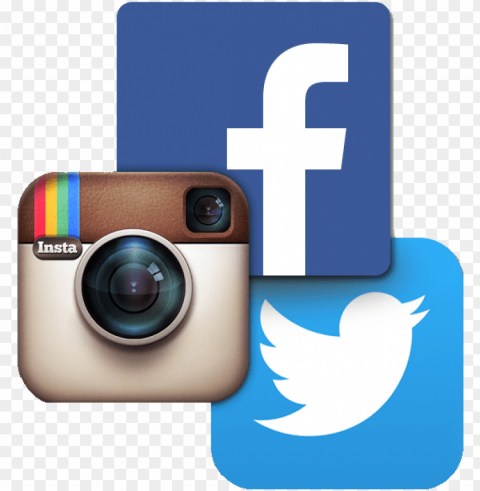instagram facebook and twitter icons PNG Isolated Object on Clear Background