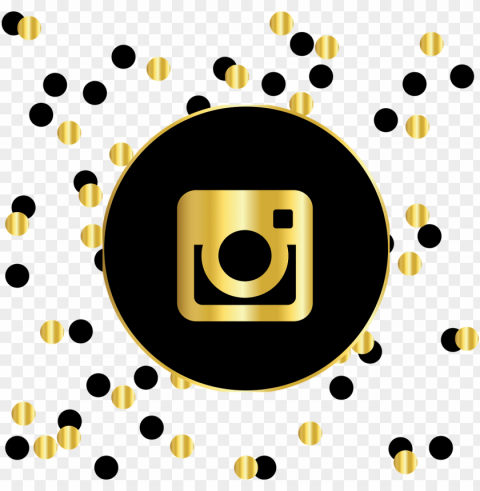 instagram social media icons website symbol circle - instagram logo black and gold Alpha channel transparent PNG