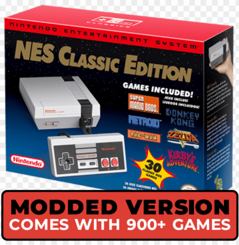 intendo nes classic edition modded with 900 games - nintendo entertainment system nes classic editio Transparent PNG image