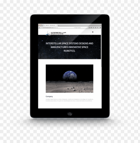 interstellar space systems website - tablet computer Transparent Background Isolated PNG Design Element