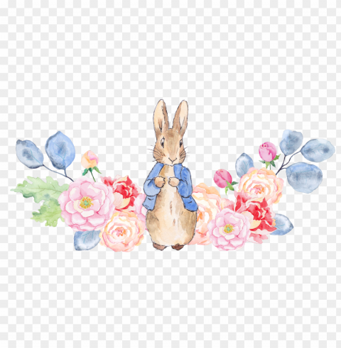 ion123 - peter rabbit watercolor elements ClearCut Background PNG Isolation