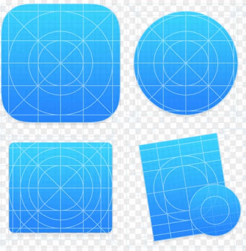 ios icon grid osx circle icon grid osx square icon - apple design icon PNG Isolated Object with Clear Transparency
