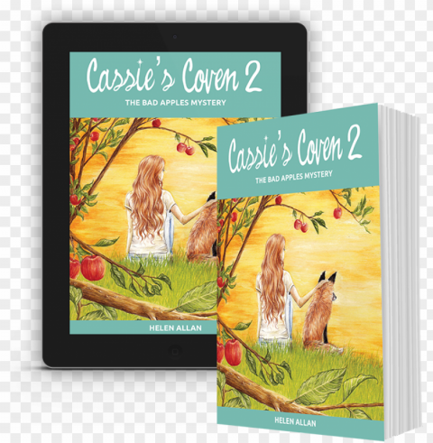 ipad and 3d book mockup cassie's coven 2 web - bengal tiger PNG with Clear Isolation on Transparent Background