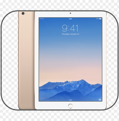 ipad - ايباد اير ٢ ذهبي Transparent Background PNG Isolated Element