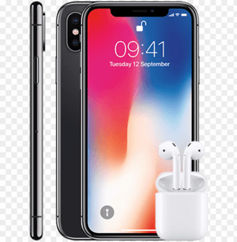 iphone x 256gb apple airpods - apple iphone x - space grey Clear Background PNG Isolated Illustration