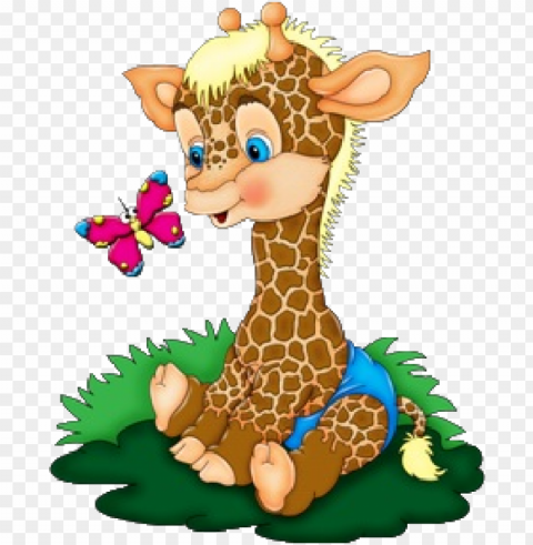 iraffe clipart baby animal - cartoon baby giraffe art PNG Graphic Isolated with Clarity