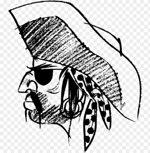 irate eye patch - can you draw this pirate Isolated Object on Transparent PNG