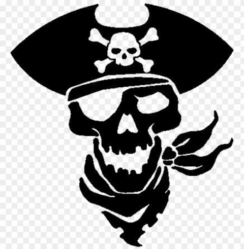 irate skull image - pirate decal PNG images with no background needed