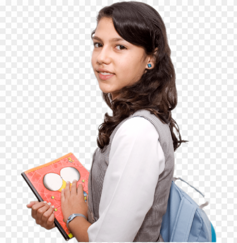 irl - college girl with book Isolated PNG Graphic with Transparency