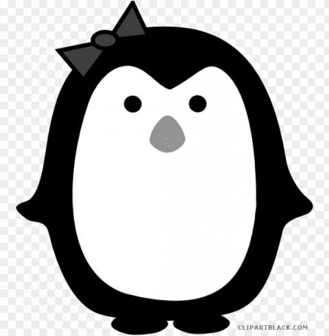 irl penguin animal free black white clipart images - girl penguin clip art PNG with cutout background